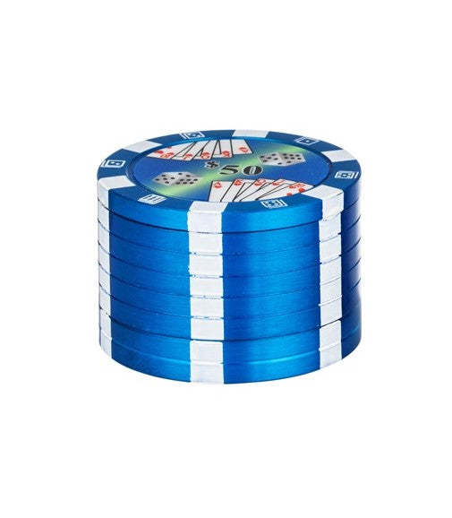 Super Heroes Alu-Grinder Poker Chips in Blau, 3-teilig, 40 mm