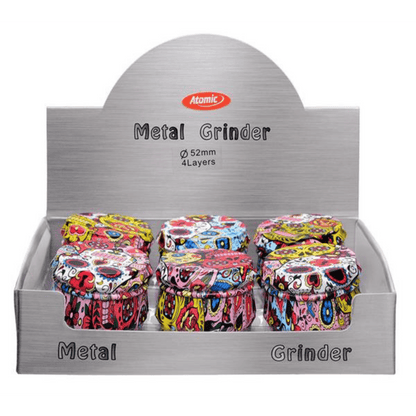 Display mit Alu Mexican Graffiti Grinder 50mm, ca. 6 Stück