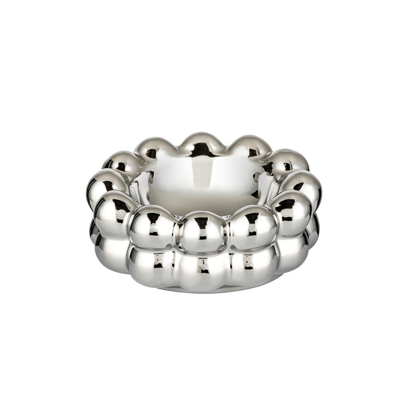 Angelo Aschenbecher aus Keramik in Silber, 15 x 6,5 cm
