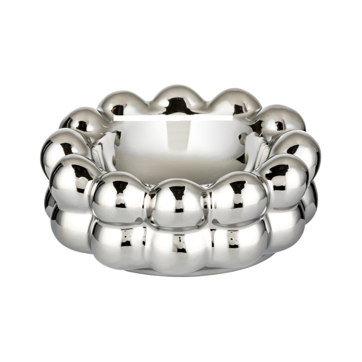 Angelo Aschenbecher aus Keramik, rund, Silber, 15 cm