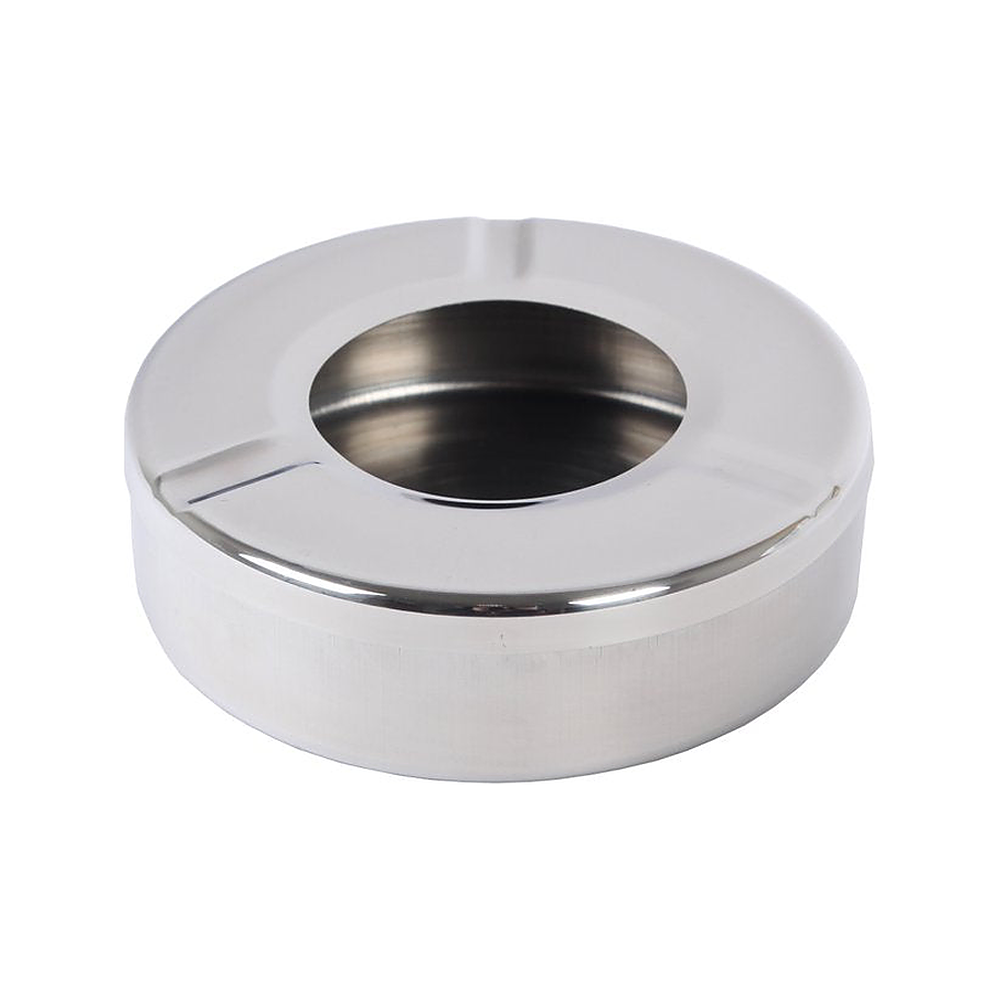 Aschenbecher aus Edelstahl in Chrom, 12 cm Durchmesser