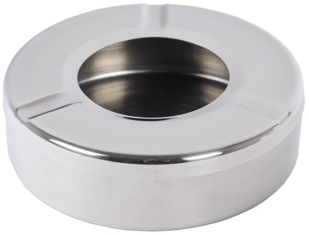 Aschenbecher aus Edelstahl in Chrom, 12 cm Durchmesser