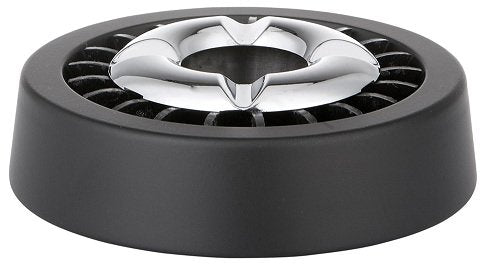 Smokeless Aschenbecher in Schwarz und Chrom, 13 cm