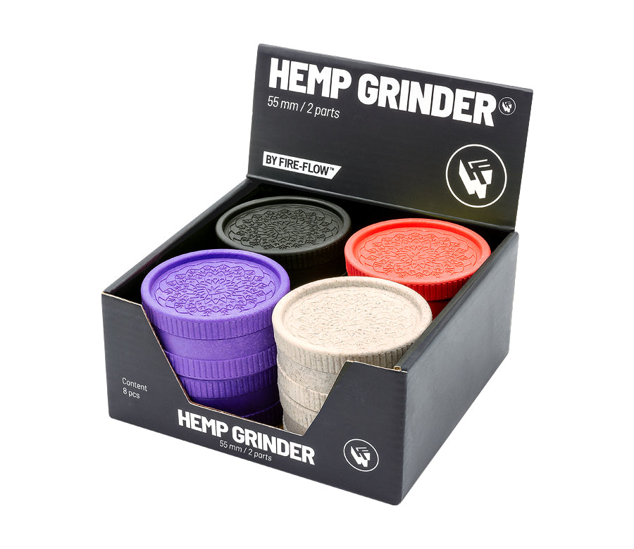 FireFlow Hemp Grinder «Leaf Pattern» 5.5 cm 2-teilig (8 Stk.)