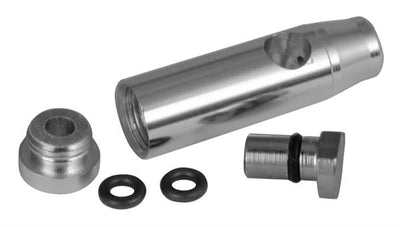 Seitenansicht des BLIZZARD Dosierers aus Aluminium in Silber
