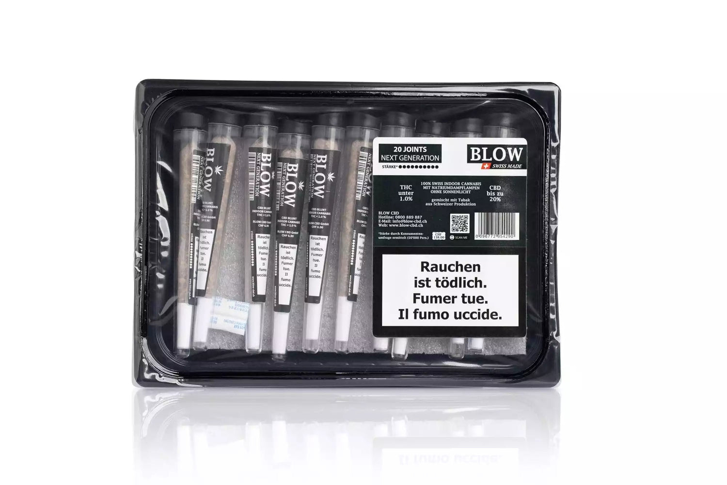 Verpackung des Blow Joint Next Generation V1 CBD Pre Rolls