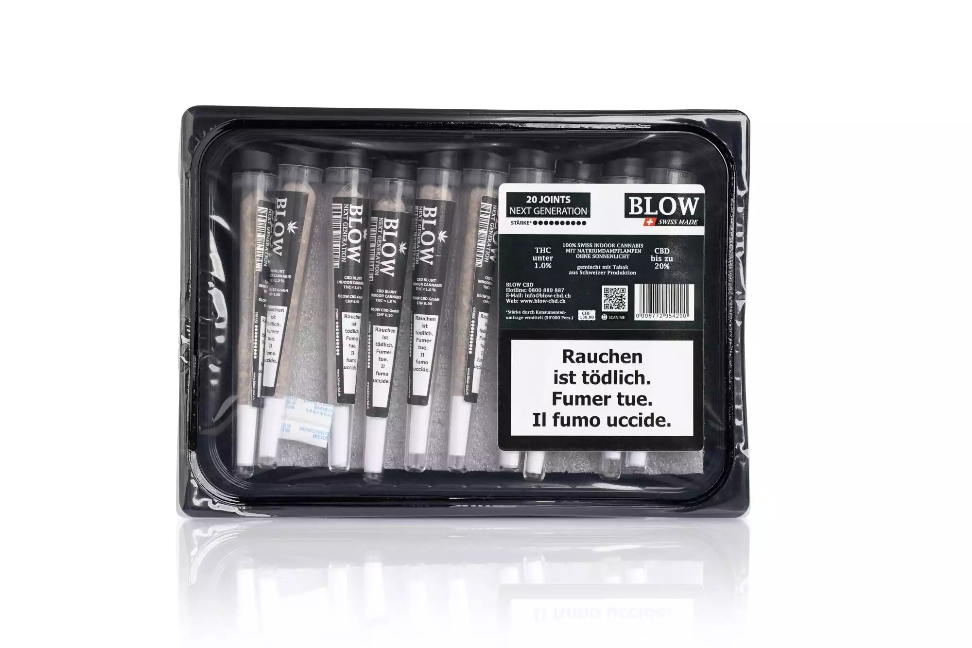 Verpackung des Blow Joint Next Generation V1 CBD Pre Rolls