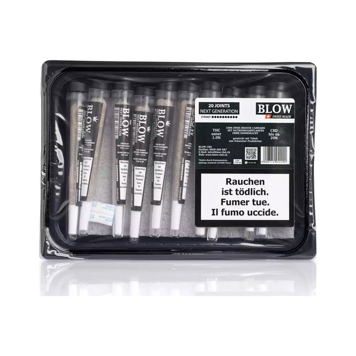 Verpackung des Blow Joint Next Generation Harlequin CBD Joints