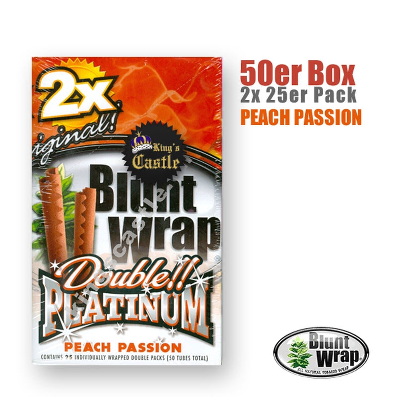 Blunt Wrap Platinum Double Peach Passion, aromatisierte Blunt Wraps