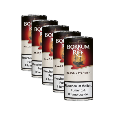 Borkum Riff Black Cavendish Pfeifentabak, Beutel, 5 x 42,5 g