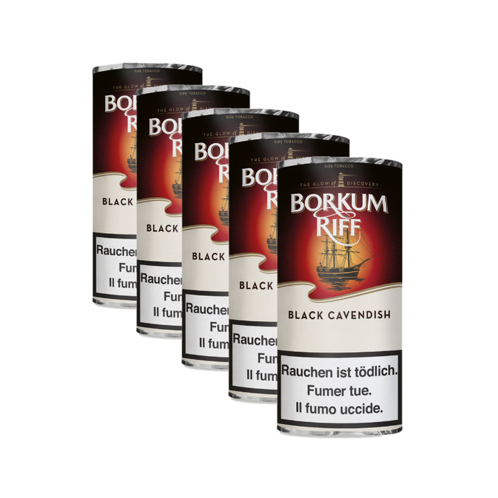 Borkum Riff Black Cavendish Pfeifentabak, Beutel, 5 x 42,5 g