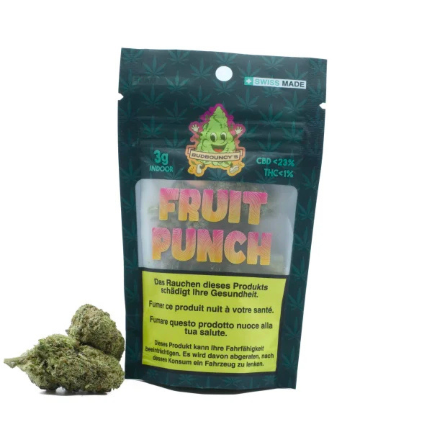 BudBouncy Fruit Punch Indoor CBD Blüten 3g Packung