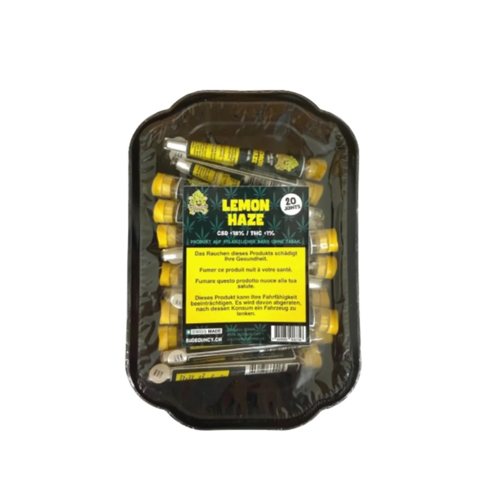 BudBouncy Lemon Haze CBD Joints Display mit 20 Stück