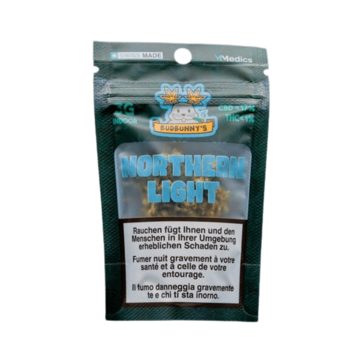 BudBunny Northern Light Indoor CBD Blüten 3g Packung