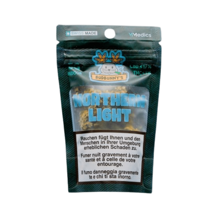 BudBunny Northern Light Indoor CBD Blüten 5g Packung