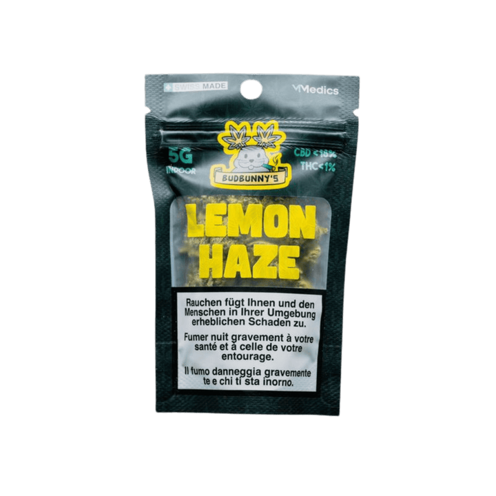 BudBunny Lemon Haze Indoor CBD Blüten 5g Packung