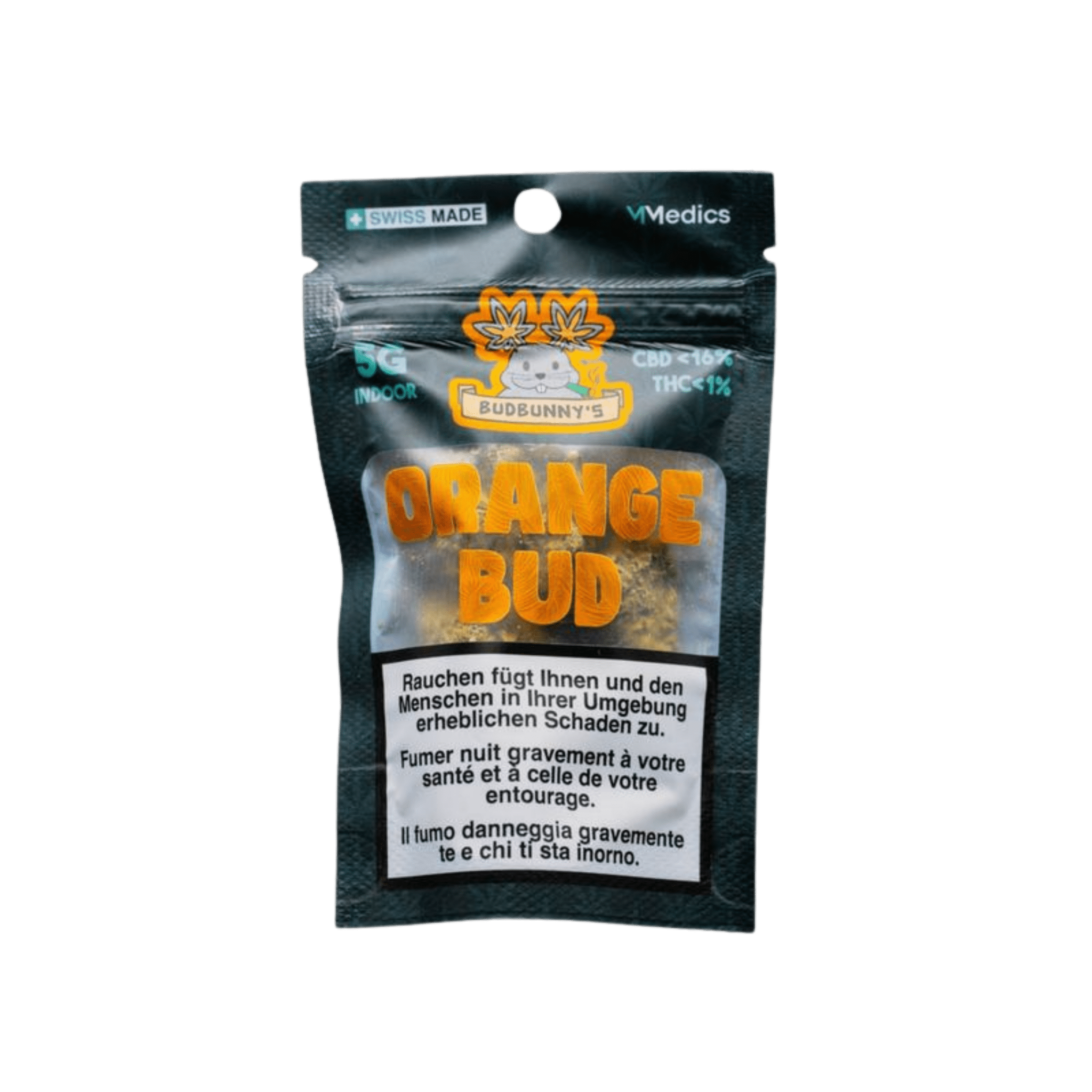 BudBunny Orange Bud Indoor CBD Blüten 3g Packung
