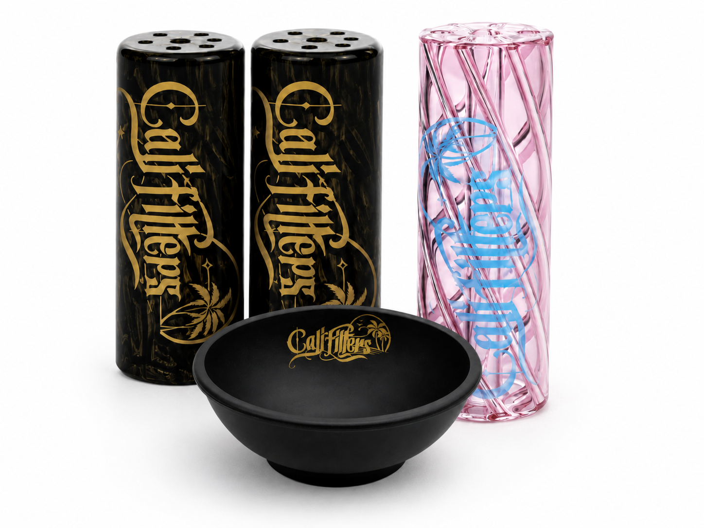 CaliFilters Bundle mit 3 Glas Tips und Mix Bowl Schwarz