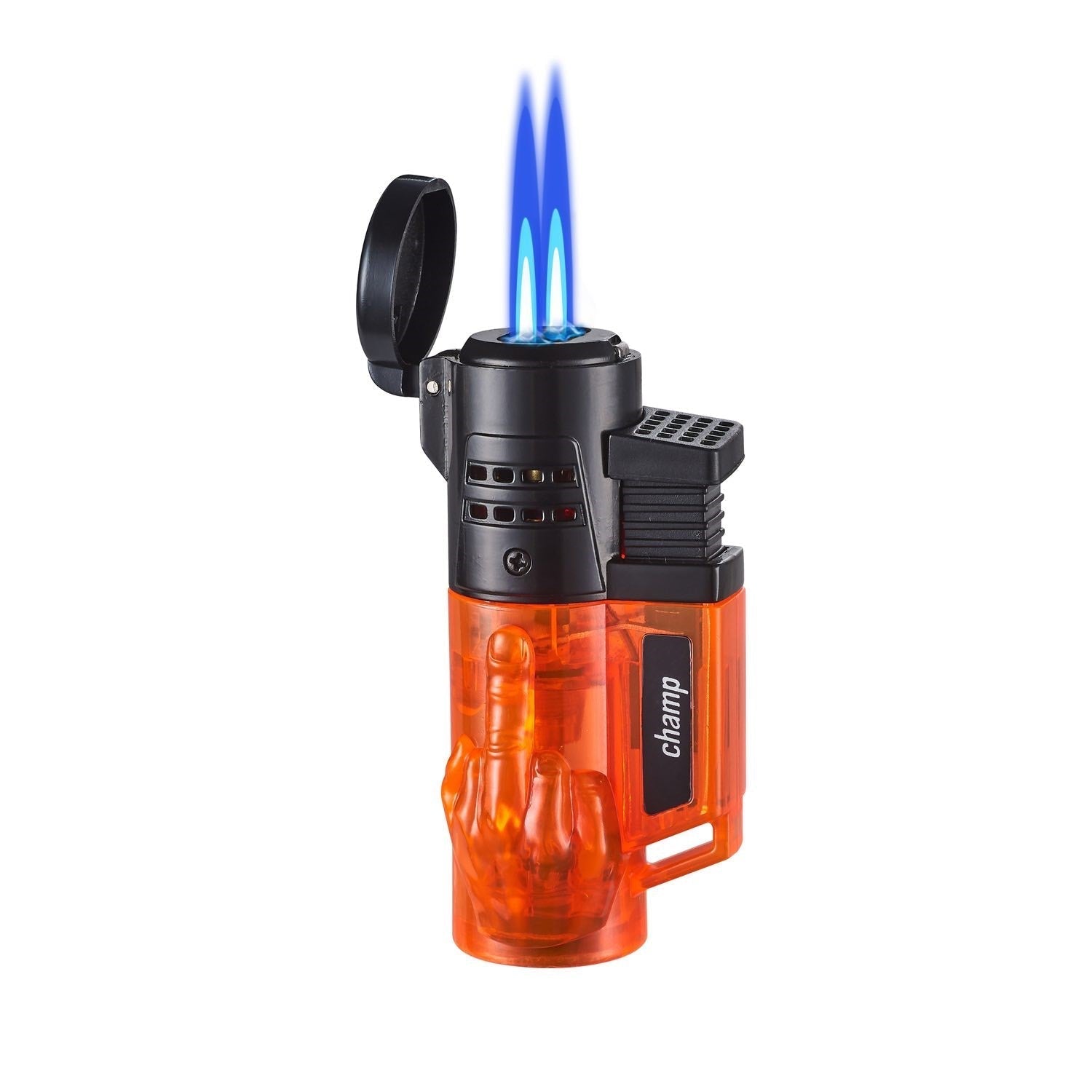 Champ Fuck You Feuerzeug mit 2 blauen Flammen Einzelansicht 2