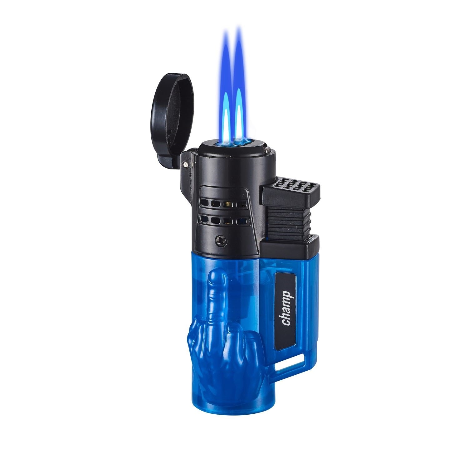 Champ Fuck You Feuerzeug mit 2 blauen Flammen Einzelansicht 4