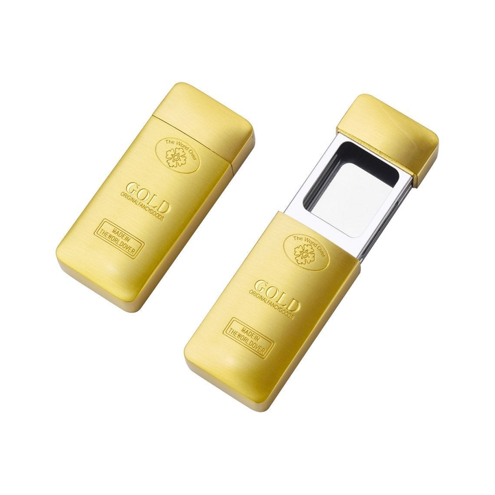 Goldbar Taschenaschenbecher geschlossen in Seitenansicht