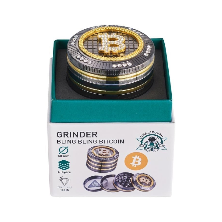 Grinder Bling Bling Bitcoin - 50mm - 4 Layers kaufen bei rauchwerk.ch