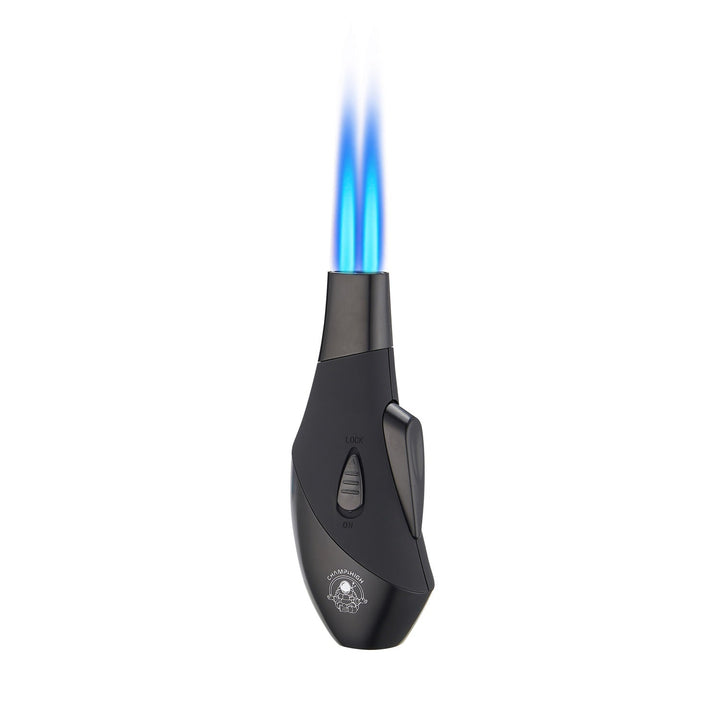 Schwarzes Champ High Booster Feuerzeug mit 2 Jetflammen