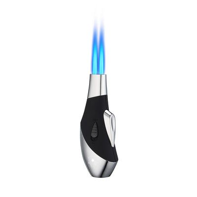Silbernes Champ High Booster Feuerzeug mit doppelter Jetflamme