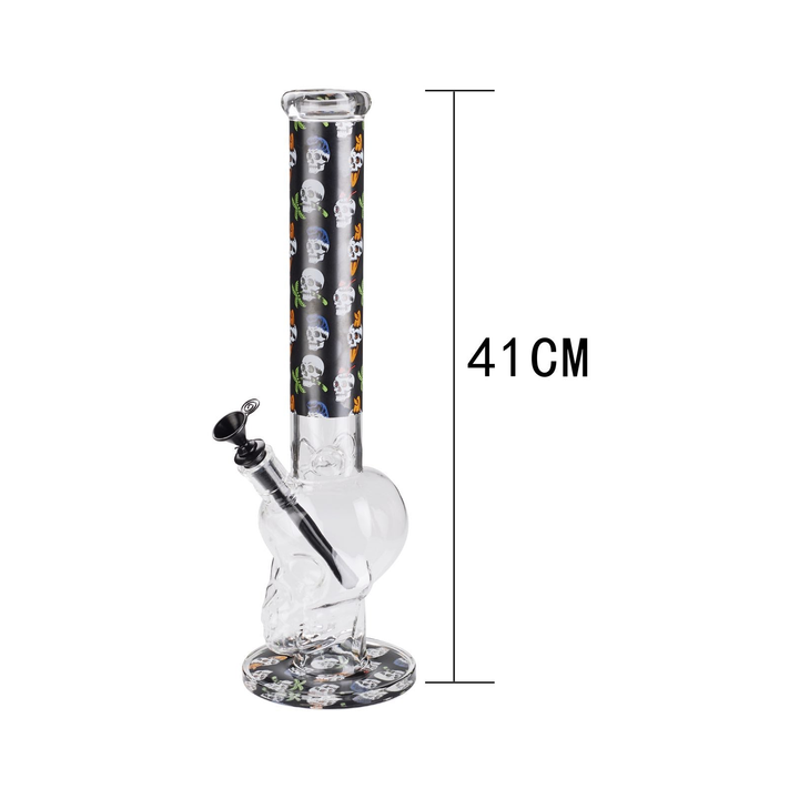 Champ High Glas Bong Skull mit 41 cm Höhe und 40 mm Mundstück