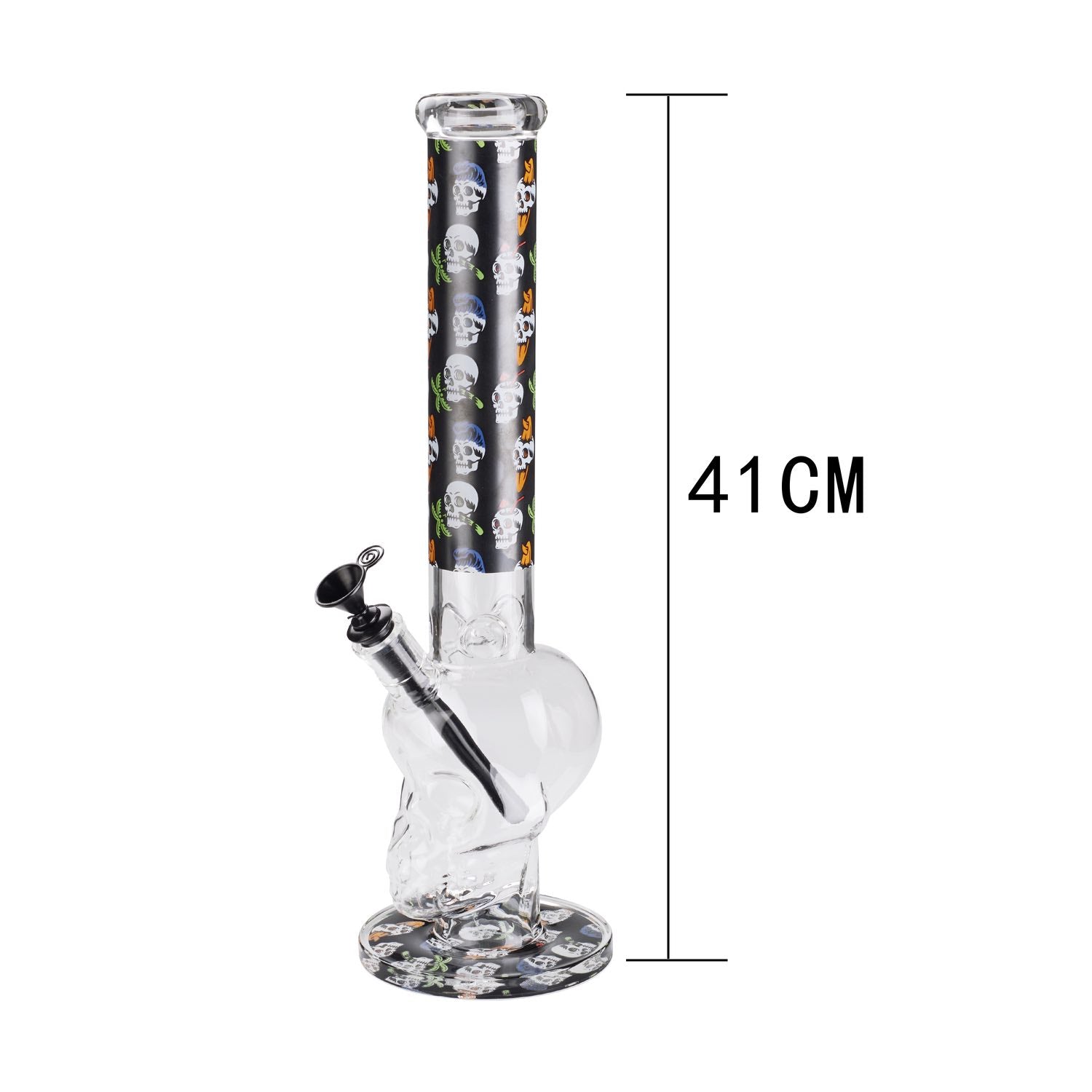 Champ High Glas Bong Skull mit 41 cm Höhe und 40 mm Mundstück