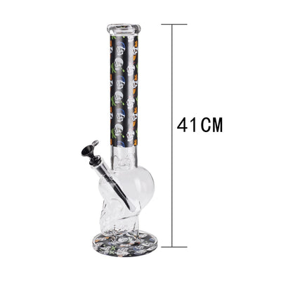 Champ High Glas Bong Skull mit 41 cm Höhe und 40 mm Mundstück