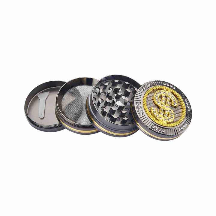 Grinder Bling Bling Dollar - 50mm - 4 Layers kaufen bei rauchwerk.ch