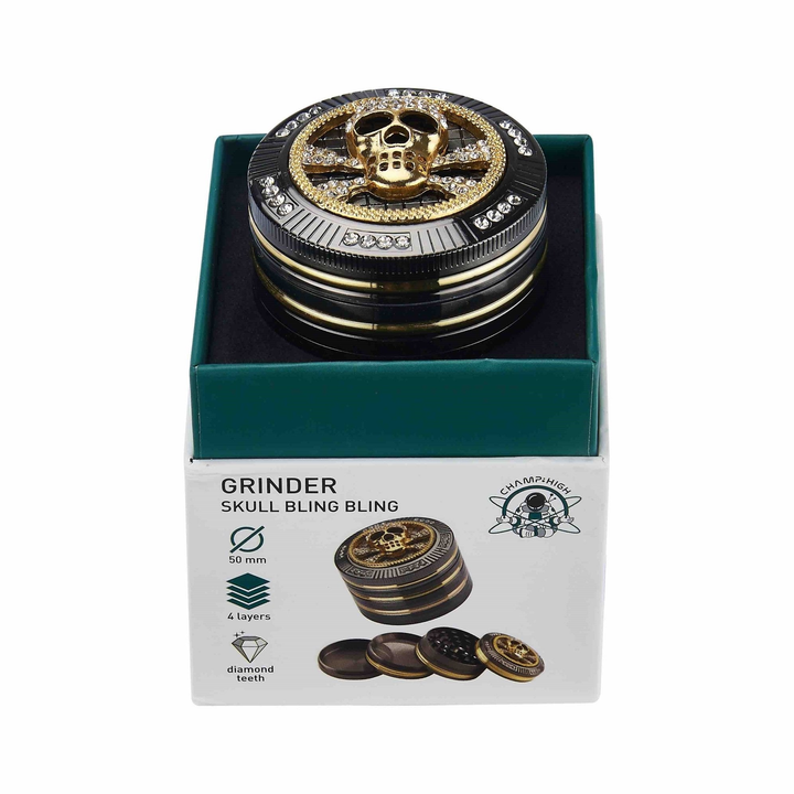 Grinder Bling Bling Skull - 50mm - 4 Layers kaufen bei rauchwerk.ch
