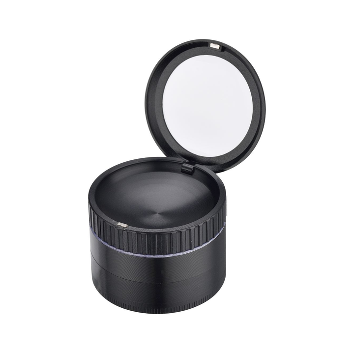 Grinder Magnifier Black mit Lupe und Staufach - 50mm - 4 Layers kaufen bei rauchwerk.ch