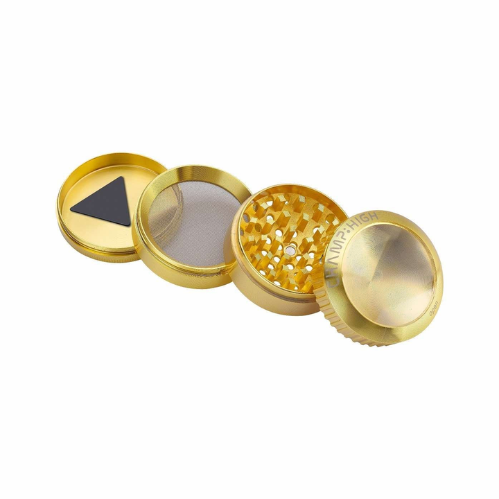 Grinder Magnifier Gold mit Lupe und Staufach - 50mm - 4 Layers kaufen bei rauchwerk.ch