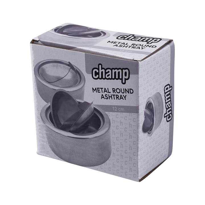 Kippmechanismus vom Champ Metall-Aschenbecher beim Entleeren