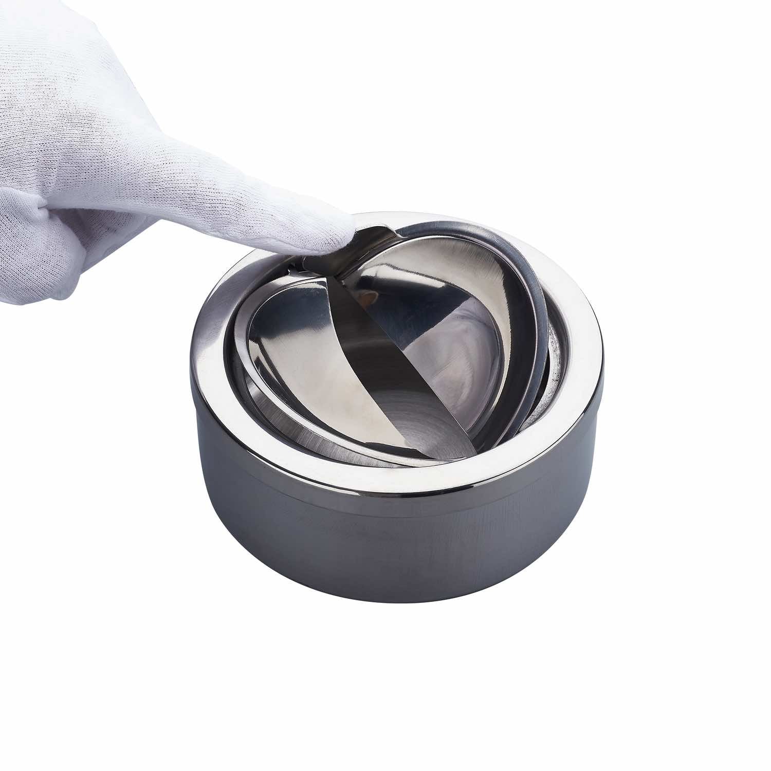 Draufsicht Champ Metall Kippaschenbecher 12 cm