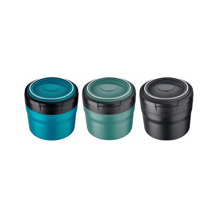 Champ Mini Autoaschenbecher mit LED in Blau Grün Schwarz