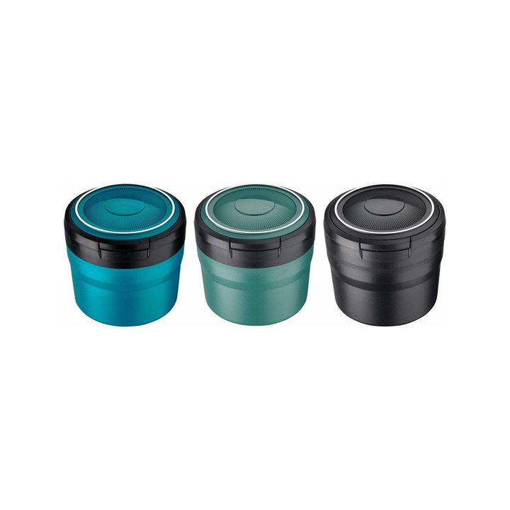 Champ Mini Autoaschenbecher mit LED in Blau Grün Schwarz