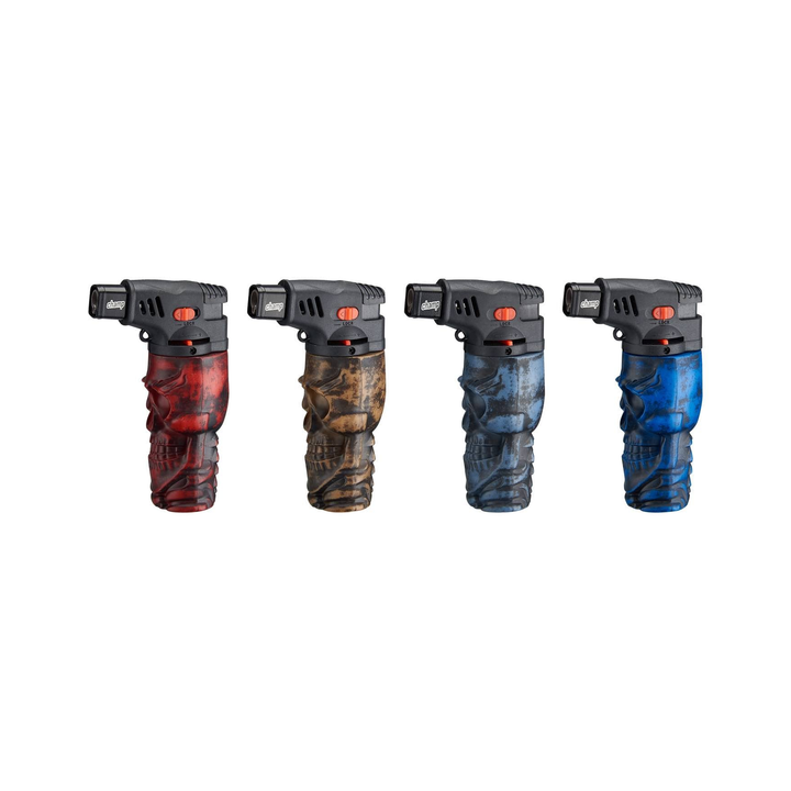 Champ Skull Feuerzeug Jetflame Blue in 4 Farbvarianten