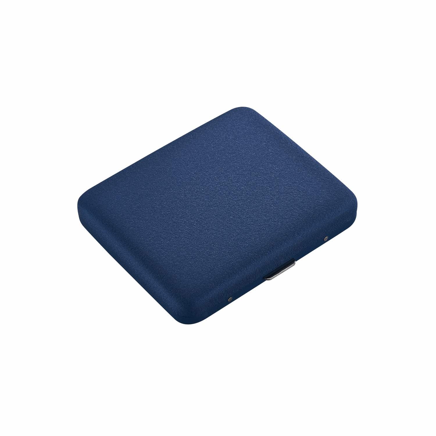 Blaues 18er Zigarettenetui Sandy Grip aus Metall