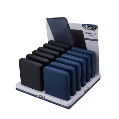 Display mit 12 Champ Zigarettenetuis Sandy Grip