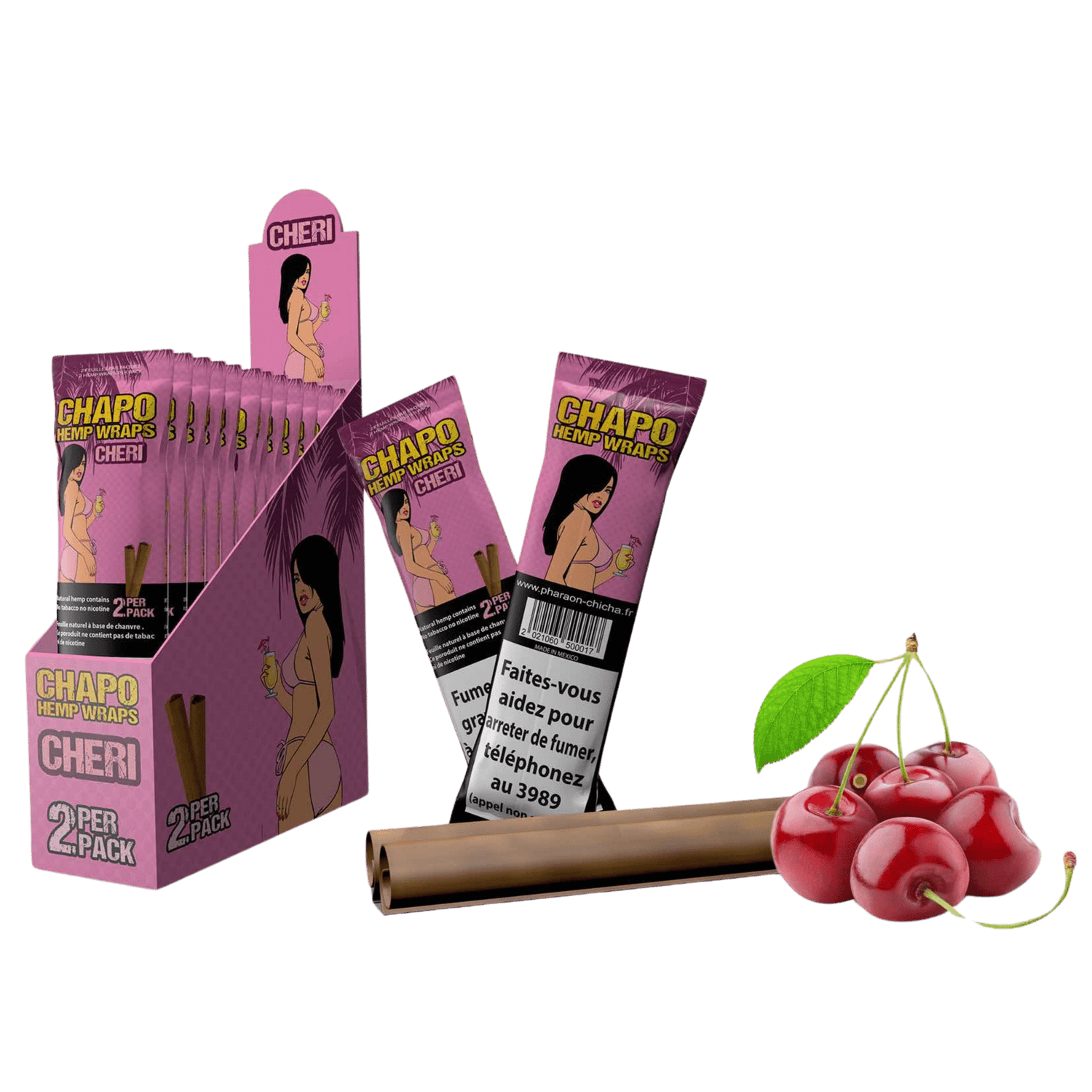 Chapo Hemp Wraps Cheri Cherry im 2er-Pack