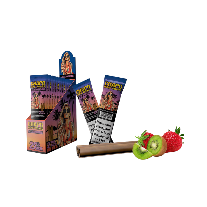 Chapo Hemp Wraps La Colombienne Strawberry Kiwi im 2er-Pack