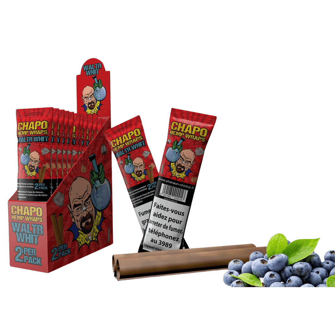 Chapo Hemp Wraps Waltr Whit Blueberry im 2er-Pack