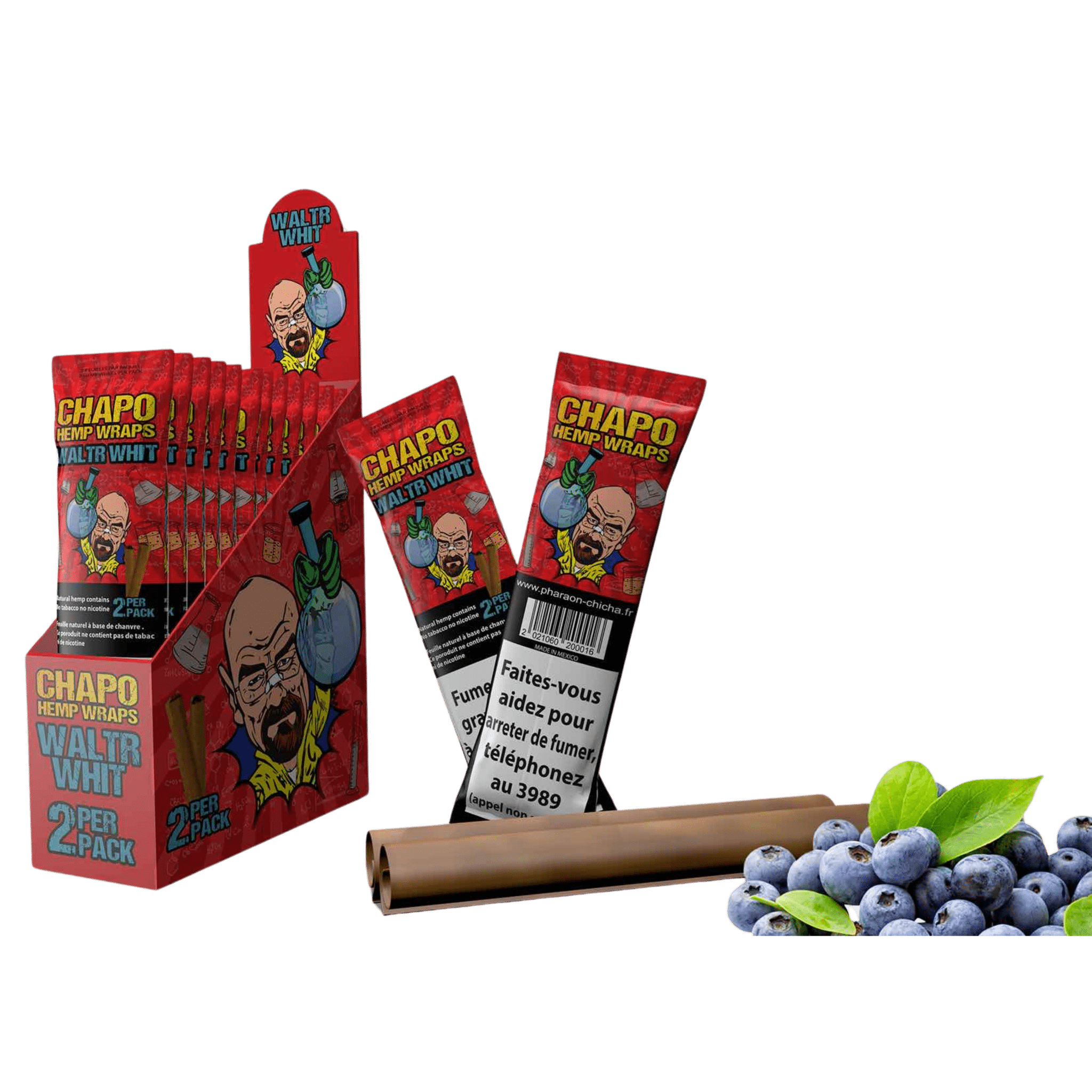Chapo Hemp Wraps Waltr Whit Blueberry im 2er-Pack