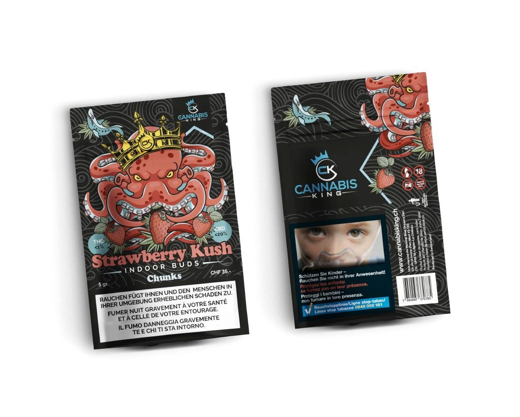Cannabis King Strawberry Kush Chunks – CBD-Blüten, 5 g