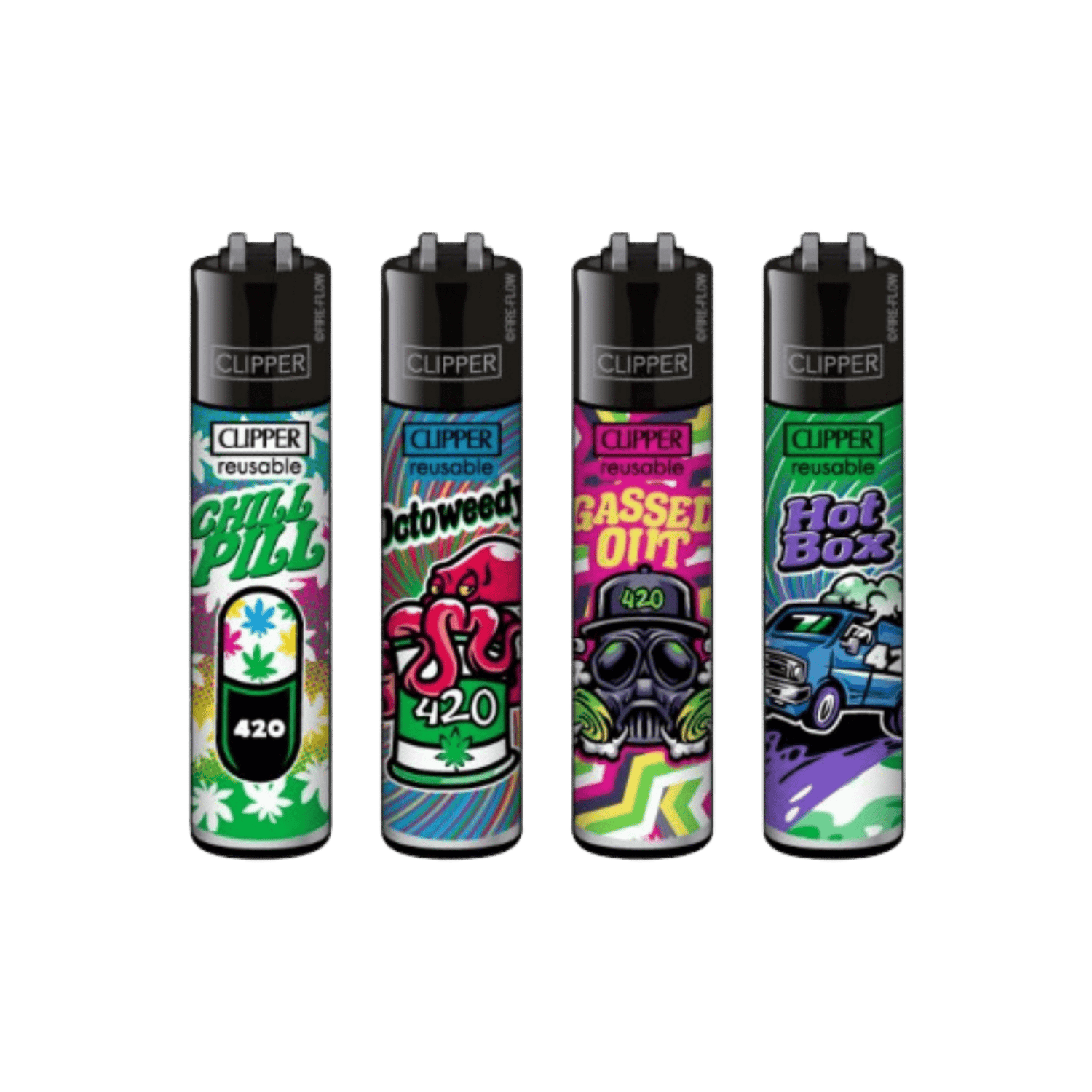 Clipper 420 Mix Feuerzeug mit vier Motiven