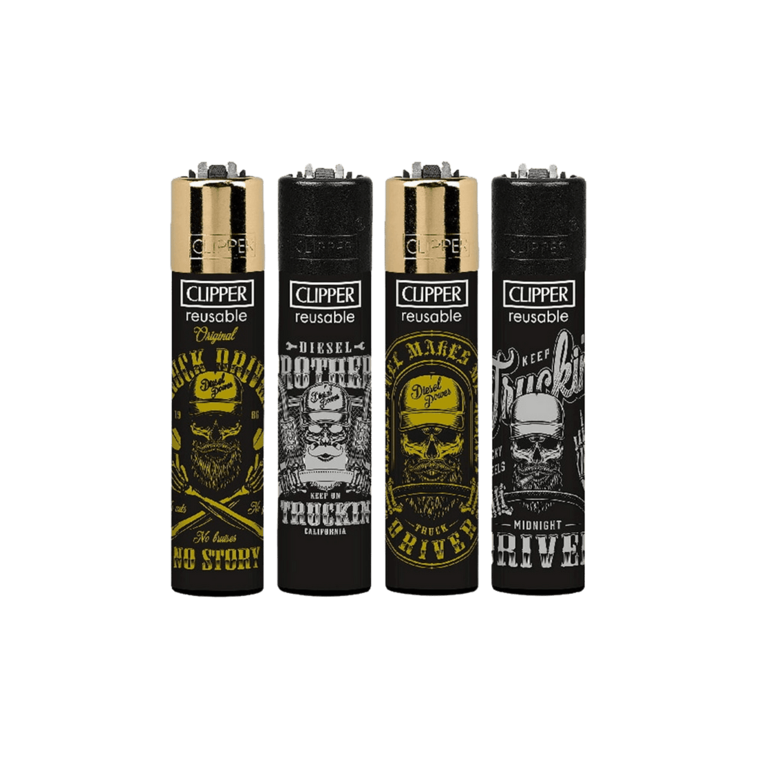 Clipper Driving Skulls Feuerzeug im 4er Set