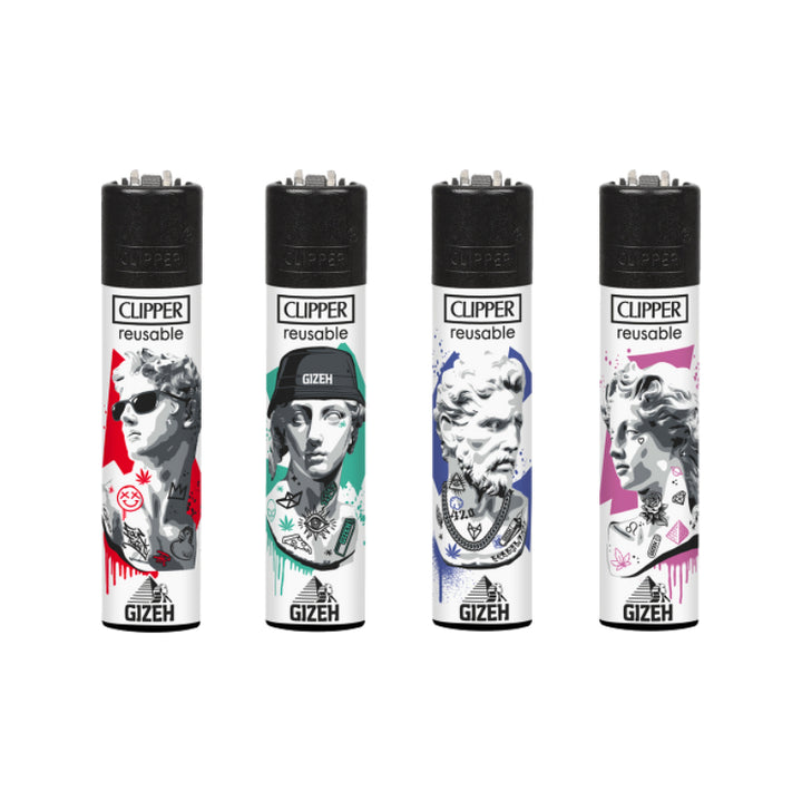 GIZEH Clipper Statues Feuerzeug, Display mit 48 Stück